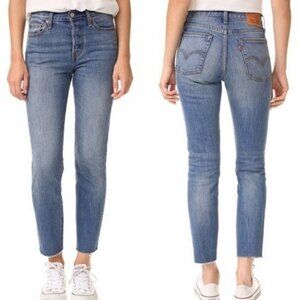 Vintage Levi's White Oak Cone Denim Distressed Frayed Hem Button Fly Jeans 27